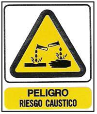 CARTELES SE�ALIZACION PELIGRO RIESGO CAUSTICO
